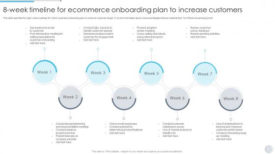 8 Week Timeline For Ecommerce Onboarding Plan To Increase Customers