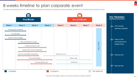 8 Weeks Timeline To Plan Corporate Event