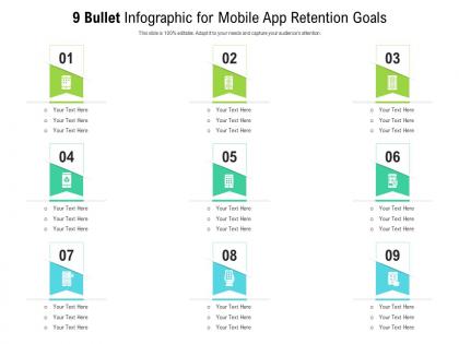 9 bullet for mobile app retention goals infographic template
