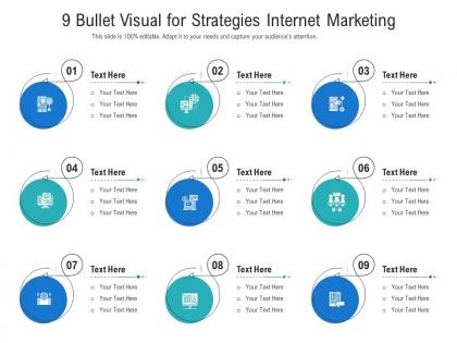 9 bullet visual for strategies internet marketing infographic template