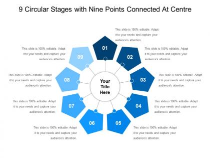 9 circular stages with nine points connected at centre