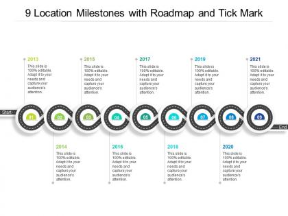 9 location milestones with roadmap and tick mark