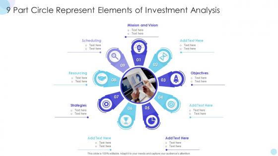 9 Part Circle Represent Elements Of Investment Analysis