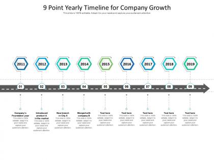 9 point yearly timeline for company growth