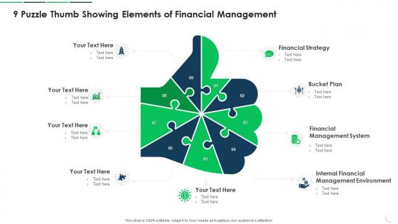 9 Puzzle Thumb Showing Elements Of Financial Management