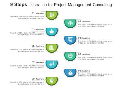 9 steps illustration for project management consulting infographic template