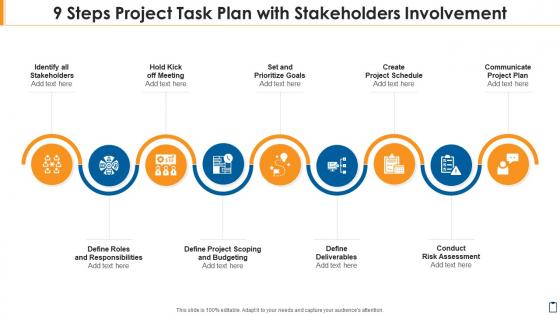 9 steps project task plan with stakeholders involvement