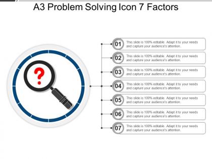 A3 problem solving icon 7 factors ppt background images