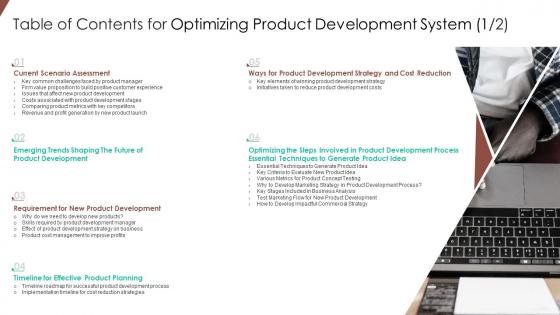 A52 table of contents for optimizing product development system