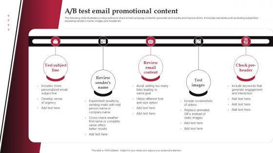 A B Test Email Promotional Real Time Marketing Guide For Improving Online Engagement