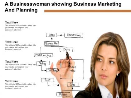 A businesswoman showing business marketing and planning