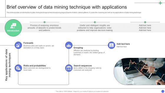 A Comprehensive Guide Brief Overview Of Data Mining Technique With Applications Data Analytics SS