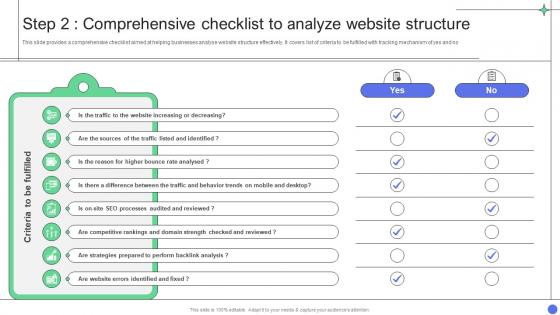 A Comprehensive Guide Step 2 Comprehensive Checklist To Analyze Website Structure Data Analytics SS