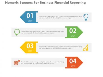A four numeric banners for business financial reporting flat powerpoint design