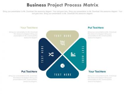 A four staged business project process diagram flat powerpoint design