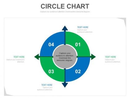 A four staged circle chart infographics for marketing analysis flat powerpoint design