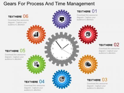A gears for process and time management flat powerpoint design