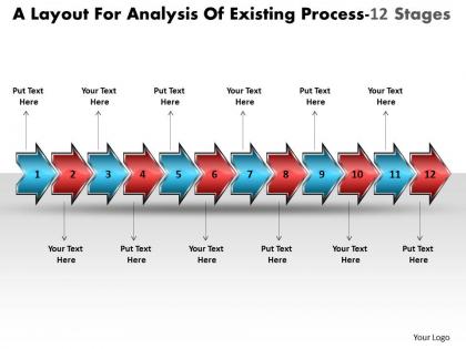 A layout for analysis of existing process 12 stages free flowchart program powerpoint templates
