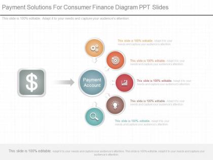 A payment solutions for consumer finance diagram ppt slides