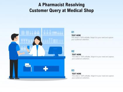 A pharmacist resolving customer query at medical shop