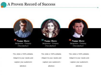 A proven record of success ppt model