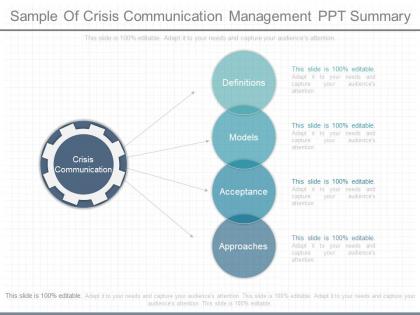 A sample of crisis communication management ppt summary