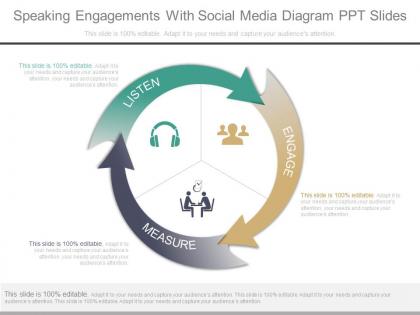 A speaking engagements with social media diagram ppt slides