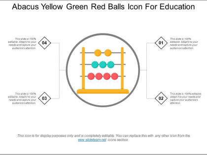 Abacus yellow green red balls icon for education