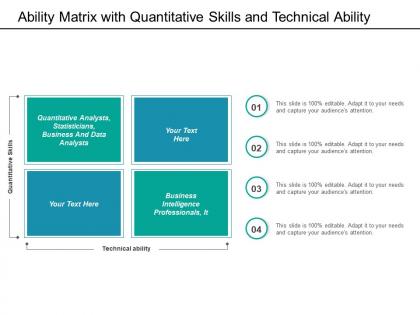 Ability matrix with quantitative skills and technical ability