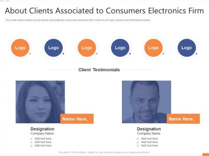 About clients associated to consumers firm entertainment electronics investor