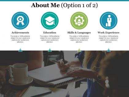 About me achievements i75 ppt powerpoint presentation file background images