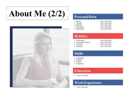 About me personal data ppt powerpoint presentation diagram ppt