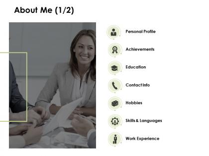 About me work experience achievements c582 ppt powerpoint presentation gallery example