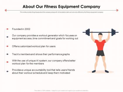 About our fitness equipment company ppt information
