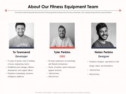 About our fitness equipment team ppt rules