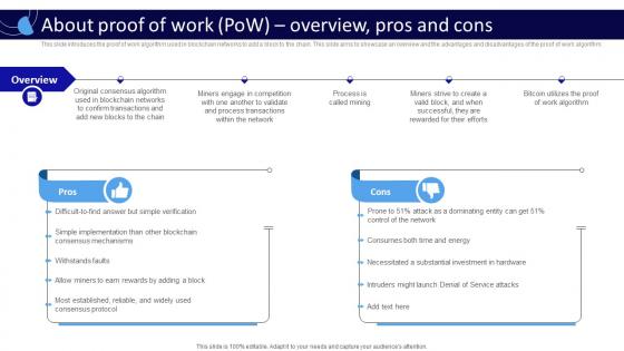 About Proof Of Work Pow Overview Pros And Cons Working Of Blockchain Technology