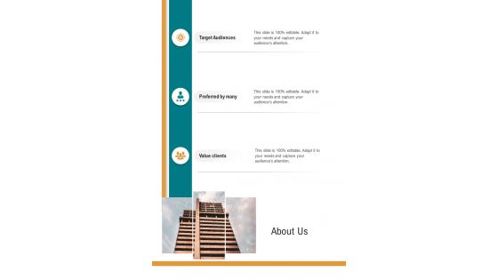About Us Corporate Leadership Training Proposal One Pager Sample Example Document