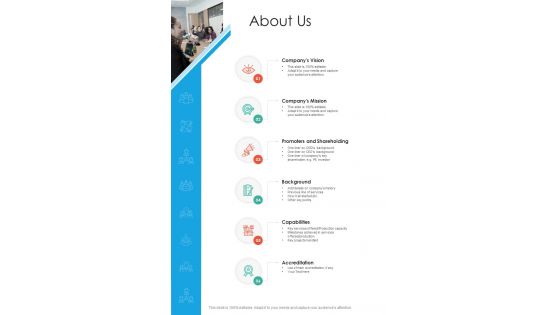 About Us Event Proposal One Pager Sample Example Document