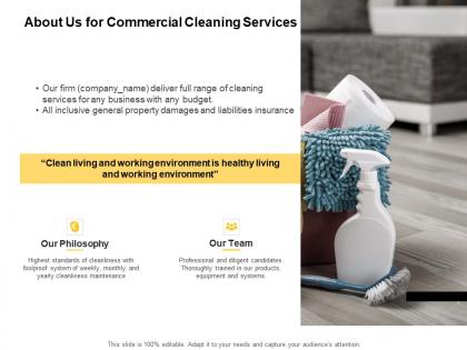 About us for commercial cleaning services ppt powerpoint presentation slides