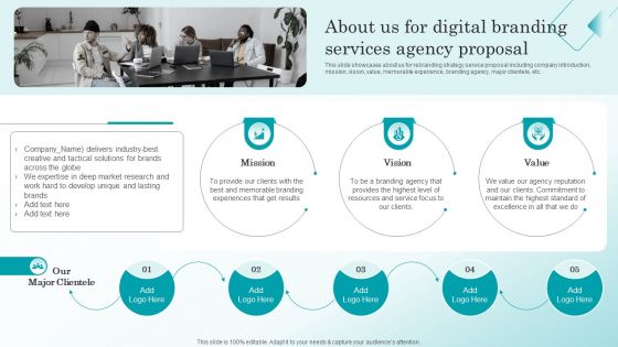 About Us For Digital Branding Services Agency Proposal Ppt Diagram Graph Charts