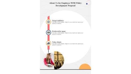 About Us For Employee WFH Policy Development One Pager Sample Example Document