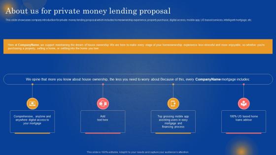 About Us For Private Money Lending Proposal Private Mortgage Lender Proposal