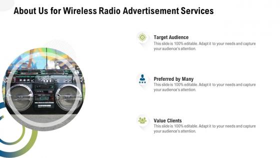 About us for wireless radio advertisement services ppt slides image