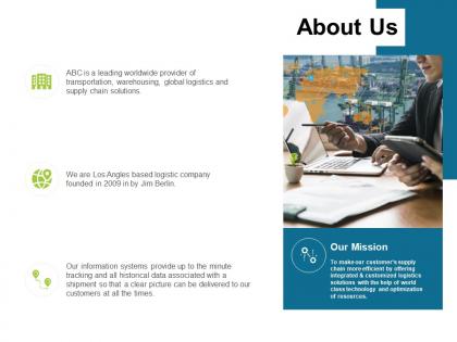 About us information transportation l76 ppt powerpoint presentation styles grid