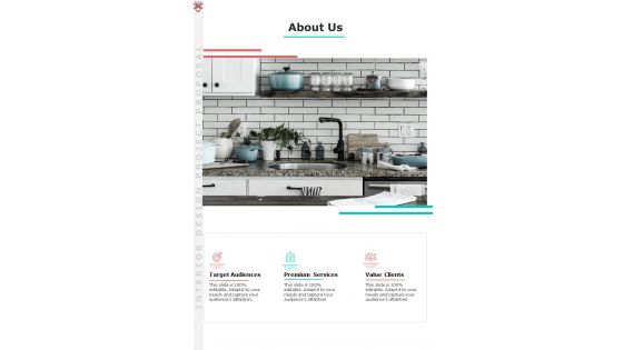 About Us Interior Design Project Proposal One Pager Sample Example Document