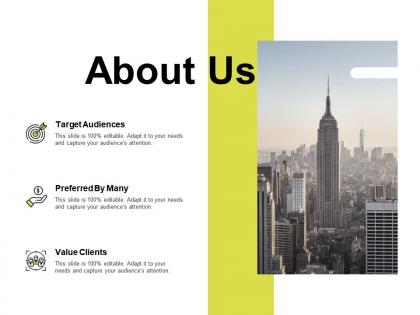 About us preferred by many k99 ppt powerpoint presentation ideas deck