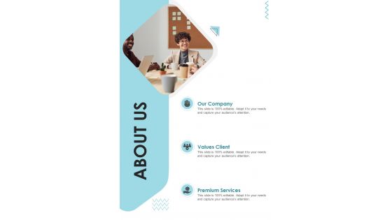 About Us Proposal For Marketing Job One Pager Sample Example Document