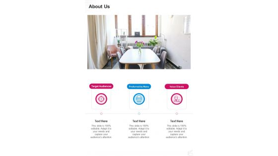 About Us Proposal For Renting Office Space One Pager Sample Example Document