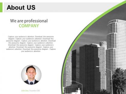 About us slide for professional company with business people powerpoint slide
