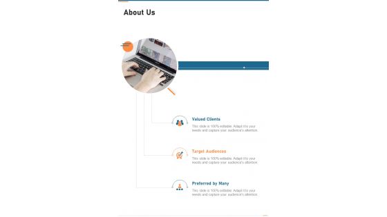 About Us Software Freelance Proposal One Pager Sample Example Document